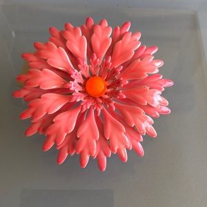 Vintage Pink Flower Brooch Neon Zayre
